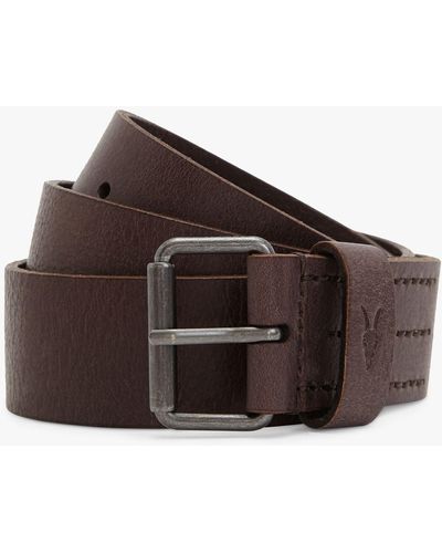 AllSaints Leather Classic Dunston Belt, - Brown