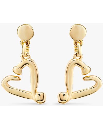 Uno De 50 Love Collection Nailed Heart Drop Earrings - Metallic