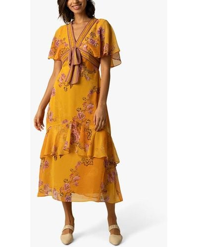 Raishma Katie Floral Midi Dress - Yellow