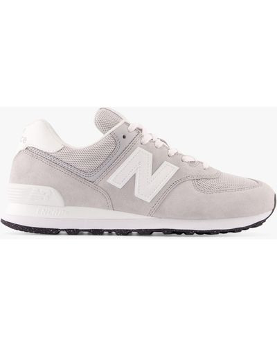 New Balance 574 Suede Mesh Trainers - White