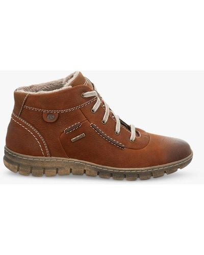 Josef Seibel Steffi 53 Leather Waterproof Ankle Boots - Brown
