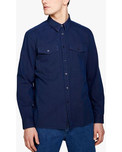 Sisley Regular Fit Patch Pocket Shirt - Blue