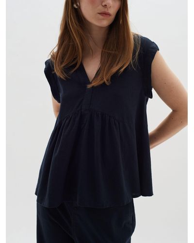 Inwear Ellie Sleeveless V-neck A-line Fit Top - Blue