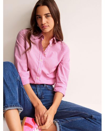 Boden Sienna Stripe Cotton Shirt - Pink
