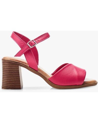 Moda In Pelle Lanie Soft Leather Block Heel Sandals - Pink