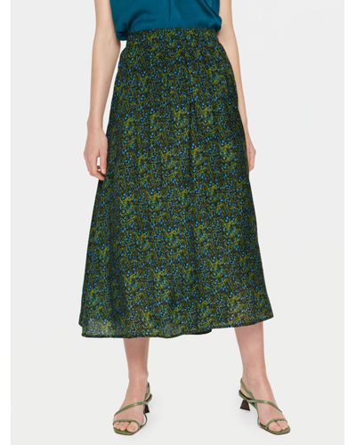 Saint Tropez Tama High Waisted Midi Length Skirt - Green