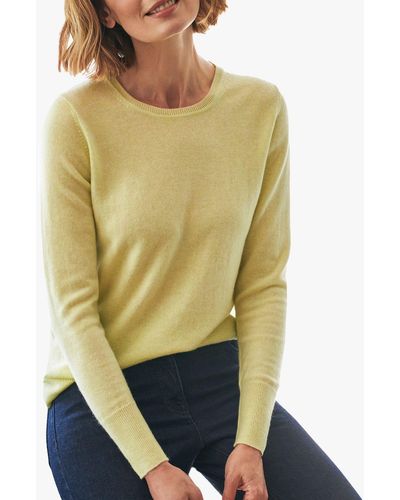 Pure Collection Cashmere Crew Neck Jumper - Yellow