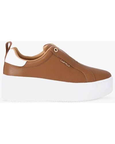Carvela Kurt Geiger Connected Leather Trainers - Brown