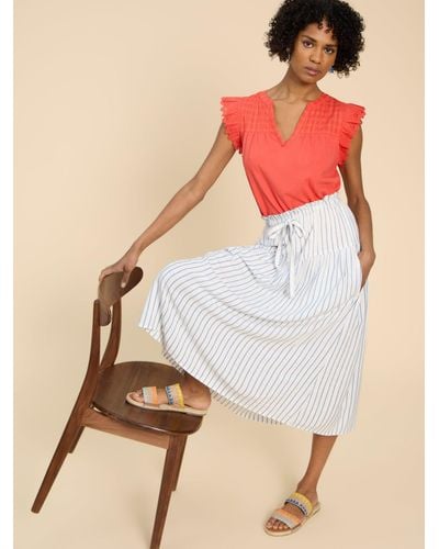 White Stuff Seema Stripe Midi Skirt - Multicolour