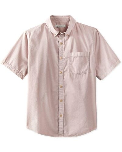 Outerknown The Short Sleeve Studio Shirt - Pink