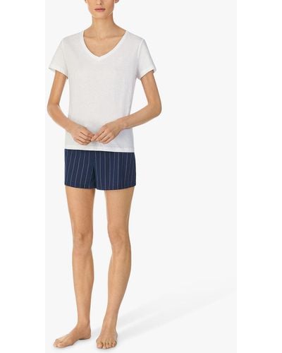 Ralph Lauren Lauren Core Stripe Cotton Pyjama Boxer Shorts - Blue