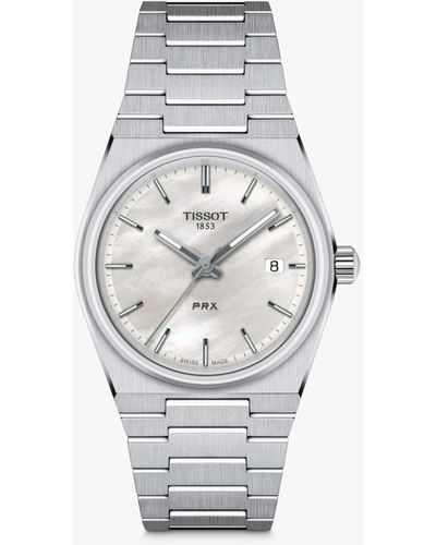 Tissot T1372101111100 Prx 35 Mother Of Pearl Dial Watch - White