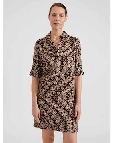 Hobbs Marciella Geometric Print Mini Dress - Brown