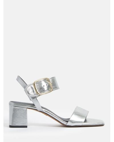 Jigsaw Maybell Leather Block Heel Sandals - White
