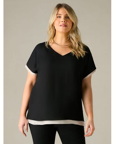 Live Unlimited Curve Layered Sleeve T-shirt - Black