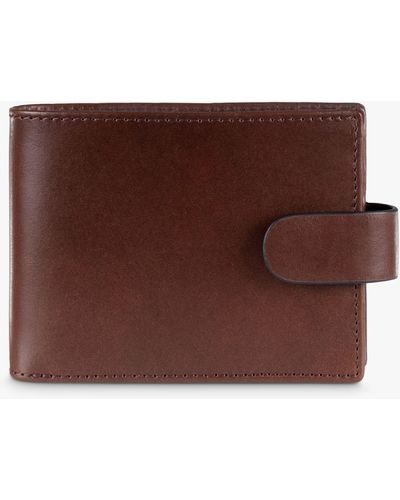 John Lewis Vegetable Tanned Leather Card Coin Flip Wallet - Brown