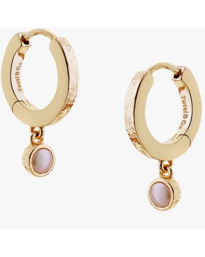 Tutti & Co Chosen Freshwater Pearl Huggie Hoop Earrings - Metallic