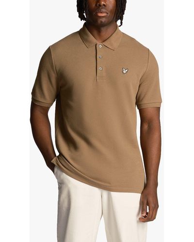 Lyle & Scott Flatback Pique Polo Shirt - Brown