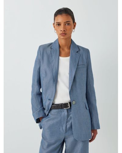 John Lewis Linen Blazer - Blue