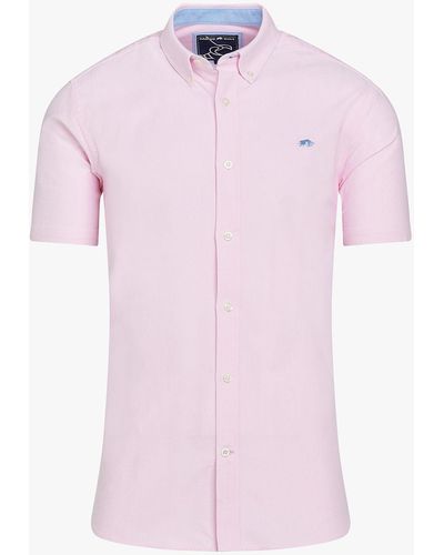 Raging Bull Short Sleeve Lightweight Oxford Shirt - Pink