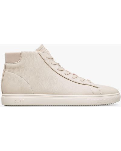 CLAE Bradley Hi-top Leather Trainers - Natural