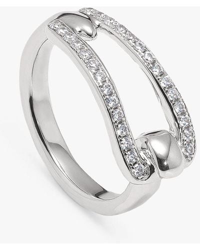 Uno De 50 Prosperity Topaz Link Design Ring - White