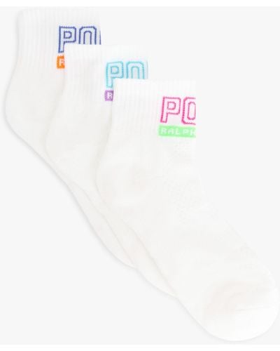Ralph Lauren Polo Outline Logo Ankle Socks - Blue