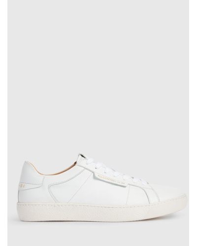 AllSaints Sheer Low Top Leather Trainers - Natural