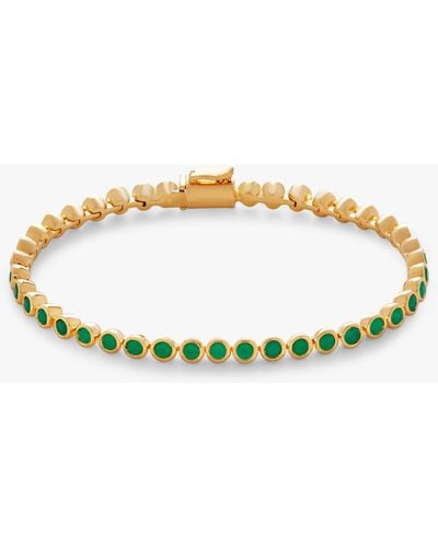 Monica Vinader Green Onyx Essential Tennis Bracelet - Metallic