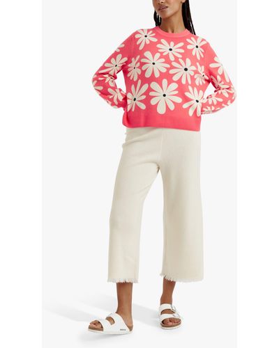 Chinti & Parker Cashmere Blend Daisy Jumper - Red