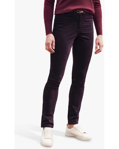 Pure Collection Washed Velvet Jeans - Blue