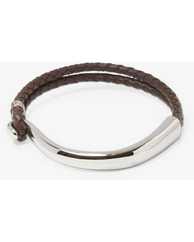 Simon Carter Lizard Leather Stainless Steel Bracelet - Brown