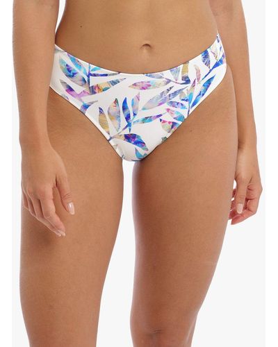 Fantasie Calypso Leaf Print Bikini Bottoms - Blue