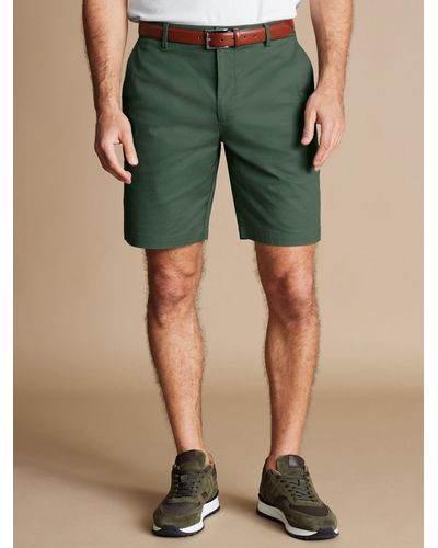 Charles Tyrwhitt Slim Fit Cotton Blend Shorts - Green