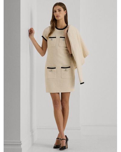 Ralph Lauren Lauren Inbaley Short Sleeve Mini Dress - Natural
