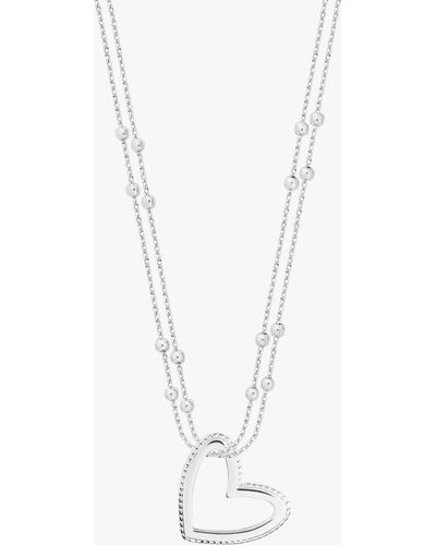 Joma Jewellery Aurora Heart Pendant Necklace - White