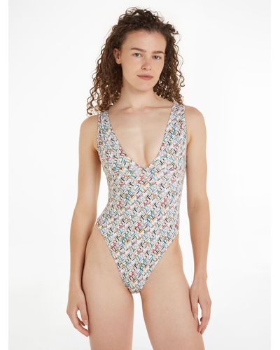 Tommy Hilfiger Plunge Swimsuit - White