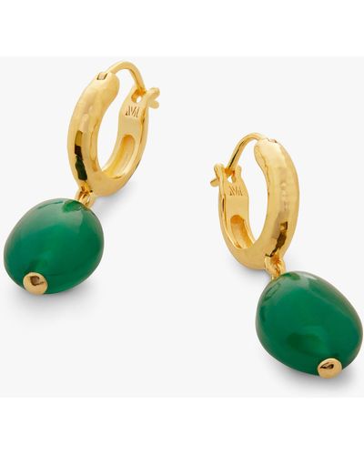 Monica Vinader Rio Gemstone Huggie Earrings - Green