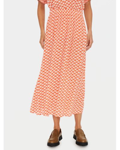 Saint Tropez Tessa Abstract Print Midi Skirt - Orange