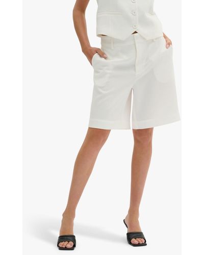 My Essential Wardrobe Carla High Waist Straight Leg Shorts - White
