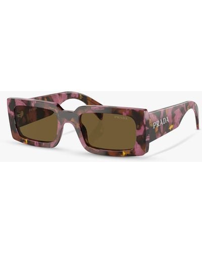 Prada Pr A07s Rectangular Sunglasses - Multicolour