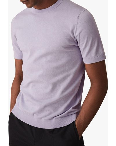 Reiss Carlton Cotton Knit T-shirt - Purple