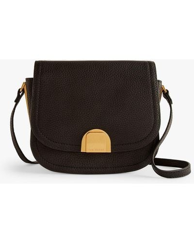 Ted Baker Imilda Lock Detail Small Leather Satchel Bag - Black