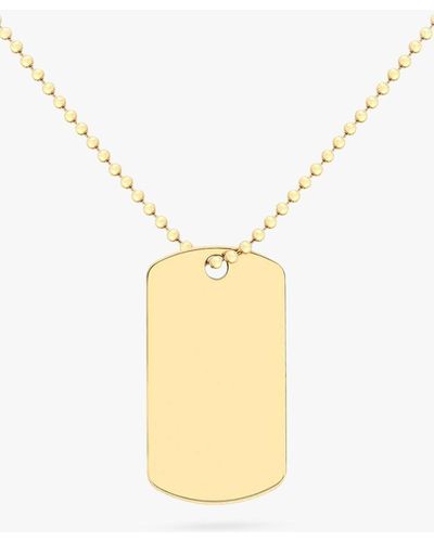 Ib&b Personalised Dog Tag Pendant Chain Necklace - Metallic