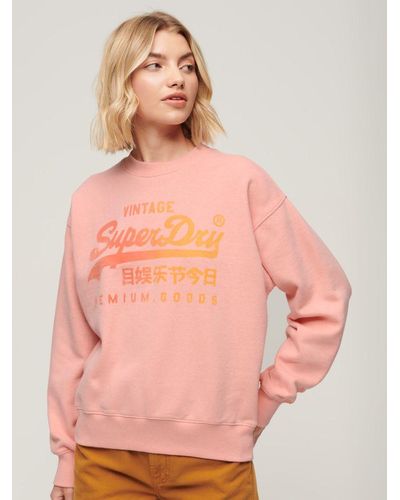 Superdry Tonal Loose Sweatshirt - Pink