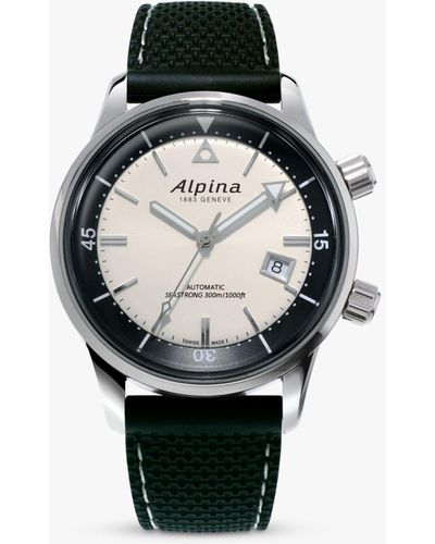 Alpina Al-525s4h6 Seastrong Diver Heritage Automatic Date Rubber Strap Watch - Black