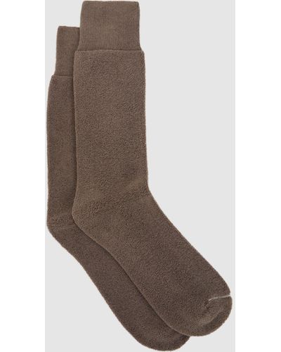 Reiss Alers Cotton Blend Terry Socks - Brown