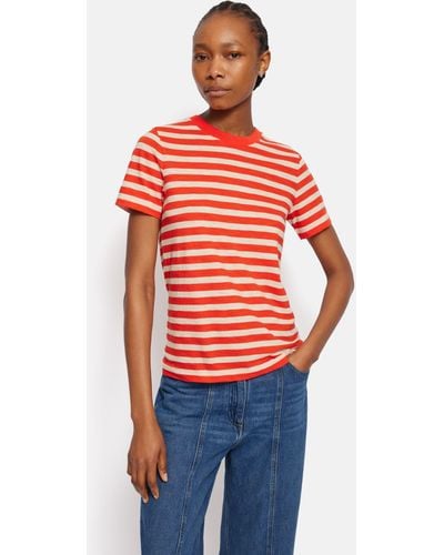 Jigsaw Cotton Stripe T-shirt - Red