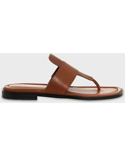 Hobbs Alara Leather Toepost Sandals - Brown
