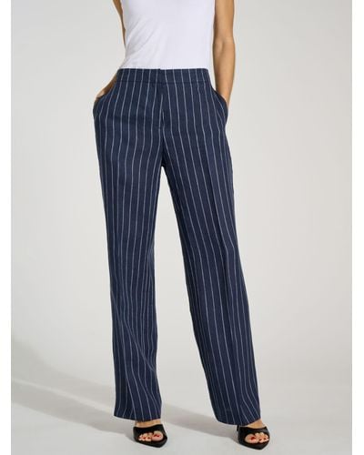 Baukjen Vivienne Pinstripe Linen Suit Trousers - Blue